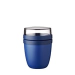 Mepal bol muesli a emporter - Mini - Pratique comme Pot de Yaourt et de Muesli - Compartiments Séparés - Convient au Congélateur, au Micro-ondes et au Lave-vaisselle - 300 ml + 120 - Vivid blue