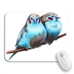 Gaming Mouse Pad Pink Red Cheeked Cordon Blue Bird Drawing Uraeginthus Bengalus Nonslip Rubber Backing Computer Mousepad for Notebooks Mouse Mats