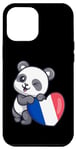 Coque pour iPhone 13 Pro Max Coeur France avec Panda Drapeau Français Racines France Souvenir