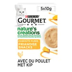 Gourmet Nature's Creations Exquisite Puree Snack pour Chat, Nourriture Humide au Poulet et Une Touche de Citrouille - 5 x 10 g - Boîte de 11 (55 sachets portionnés ; 0,55 kg)