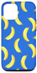 Coque pour iPhone 13 Pro Modèle Banane Bleu Jaune Drôle Fruit Tropical Mignon