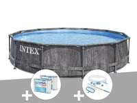 Kit piscine tubulaire Intex Baltik ronde 5,49 x 1,22 m + 6 cartouches de filtration + Kit d'entretien