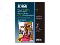 Epson Value - Blank - 100 X 150 Mm - 183 G/M² - 20 Ark Fotopapper - För Epson L382, L386, L486  Expression Home Hd Xp-15000  Expression Premium Xp-900