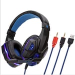 Gaming Headset for Xbox One, PS4, LED Stereo Bass Surround 3.5mm Headphones, Over-Ear Headphones with Noise Cancelling Micophone for Laptop PC Mac iPad Smartphones