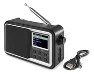 Batteridriven radio Audizio Anzio portabel DAB+ Radio med batteri, Svart, DAB+ Radio ANZIO PORTABLE inbyggt batteri svart färg Audizio