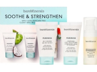 bareMinerals Soothe & Strengthen Mini Clean Skincare Trio Set Face Wash Gel 30ml + Light Moisturizing Cream 30g + Herbal Face Serum 15ml