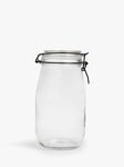 John Lewis ANYDAY Clip-Top Glass Storage Jar, 2.2L, Black/Clear