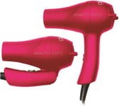 Diva Mini Hair Dryer Pink Rubber Powerful & Professional Travel Hair Dryer