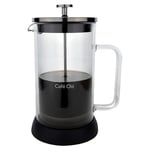 Café Olé Doppio Double Walled Glass Cafetiere, French Press, Silicone Non-Slip Base, 8 Espresso Cup/ 1000ml