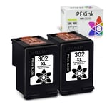 PFKink Remanufactured Ink Cartridge for HP 302 XL 302XL Ink Cartridges Compatible with HP OfficeJet 3830 3831 4650 5230 HP Deskjet 1110 2130 3630 3633 3636 HP Envy 4520 4524 4525 4527（2Black）