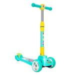 Mzl Scooter For Boys And Girls,Children'S Scooter, Suitable For 3-16 Years Old, 4-Wheel Folding Scooter, Four-Gear Height Adjustment, Pu Silent Flash Wheel-Green_54*25* (56-77) CM