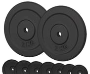 G5 HT SPORT Cast Iron Discs Diameter 25 mm Hole for Gym and Home Gym from 0.5 to 20 kg for Dumbbells and Barbells (2 x 2 kg)