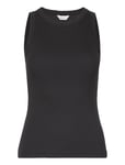 High Neck Rib Tank Top Tops T-shirts & Tops Sleeveless Black GANT