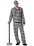 Jailbird Prisoner Convict Cell Jail Inmate Stripped Deluxe Adult Mens Costume XL