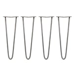4 x Premium Hairpin Table Legs FREE Screws AND Protector Feet 16" 2 Prong