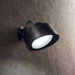 Tommy, Udendørs væglampe, Ap, plast by Ideal Lux (H: 12 cm. x B: 16 cm. x L: 15 cm., Sort/4000 kelvin)