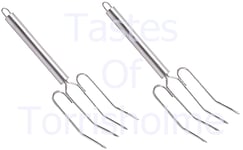 Master Class Professional Set Of 2 Stainless Steel Roast Meat Oven Lifting Forks