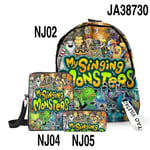 My Singing Monsters Monster Concert Tre-delad Skolväska Student Ryggsäck Axelväska Pennfodral 15 shoulder bag