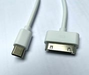 Apple 30 Pin to USB C Cable Mains Charging Syncing Old iPad iPhone iPod