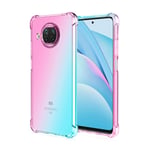 GOGME Case for Xiaomi Mi 10T Lite 5G Case, Gradient Color Ultra-Slim Crystal Clear Anti Smudge Silicone Soft Shockproof TPU + Reinforced Corners Protection Phone Cover (Pink/Green)