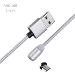 Usb Charging Cable 360° Round Magnetic Silver Android