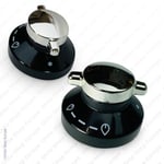 2 Knobs for Stoves Gas Hob Oven Chrome & Black Switch Dial Cooker