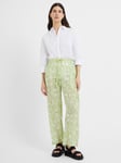 Great Plains Cadiz Floral Drawstring Trousers, Kiwi Milk