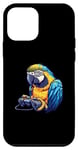 Coque pour iPhone 12 mini Ara bleu et jaune jouant à des jeux vidéo
