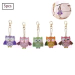 5 st/set DIY Full Drill Diamond Painting Nyckelring Cartoon Bird