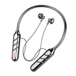 OLAF Écouteurs sans fil Bluetooth 5.3 Tour de cou Casque Affichage de la puissance de jeu Casque HIFI Écouteurs TWS avec prise en charge du micro Carte SD - Style noir C