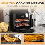 12L Air Fryer Oven w/ Air Fry Roast Broil Bake Dehydrate 60-Minute Timer 1800W