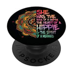 She Has The Soul Of A Gypsy The Heart Of A Hippie Peace Sign PopSockets PopGrip - Support et Grip pour Smartphone/Tablette avec un Top Interchangeable