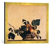 Kunst für Alle 'Encadré Image de Michelangelo Merisi Caravaggio La Corbeille à Fruits Impression d'art dans Le Cadre de Haute qualité Photos Fait Main, 60 x 40 cm, Or Raya
