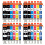 24 Printer Ink Cartridges (Set) to replace Canon PGI-580 & CLI-581 XL Compatible