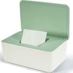 Boîte à lingettes humides, boîte de rangement verte, pour papier toilette humide, boîte à lingettes humides avec couvercle, pour la maison et le bureau