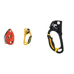 PETZL Grigri, Unisex, PET_10076-PET_10076::RED:, red, standard size & 528387 ASCENSION Rope Clamp for Left Hand, Type B, Black/Yellow, One size