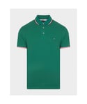 Tommy Hilfiger Mens 1985 Tipped Polo Shirt in Green Cotton - Size Medium