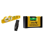 Stabila 16670/0 25 cm"Torpedo Type 81 SV REM W360" Spirit Level with Bag - Yellow/Black & 17953 Magnetic Pocket Bubble Level