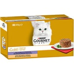 Purina Gourmet Gold - Lot de 48 conserves de Nourriture Humide pour Chat, terrines, à la Dinde et aux épinards, 85 g chacune (12 boîtes de 4 x 85 g)