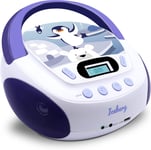 477179 Lecteur Cd Mp3 Iceberg Enfant Avec Port Usb Et Entrée Audio, Sortie Casque Blanc/Bleu[X529]