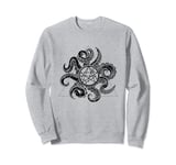 Geometric Lovecraftian Necronomicon Sigil & Black Tentacles Sweatshirt