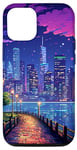 iPhone 14 New York Manhattan Walk View Retro Pixel Art Case