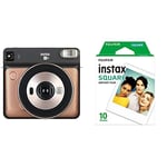 instax SQUARE SQ6 instant camera, Blush Gold & SQUARE Colour Film, 10 Shot Pack