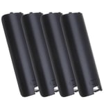 4PCS Battery Back Door Cover Shell Lid for Nintendo Wii Remote Controller Black