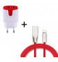 Pack Chargeur Lightning pour IPHONE SE 2020 (Cable Fast Charge + Double Prise Secteur Couleur USB) - ROUGE
