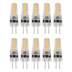 10 st G4 LED-lampor 2W Bi Pin-bas Dimbara lampor för Kronljus Taklampa Bordslampa Varmvit 3000K AC 12‑24V