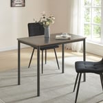 Table de salle à manger Lindesberg mdf acier 100 x 60 x 75 cm gris effet chêne noir