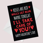 Funny Rude Valentines Card For Him Boyfriend Husband Humour Roses Are Red Card