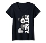 Disney Mickey And Friends Mickey Leaning Portrait T-Shirt avec Col en V