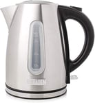 Haden Stoke Stainless Steel Kettle - 1.7L, 3KW Rapid Boil Electric Kettle, Grey Brushed Finish, Safety Features, Ergonomic Design Cordless Kettle, Ideal for Modern Kitchen